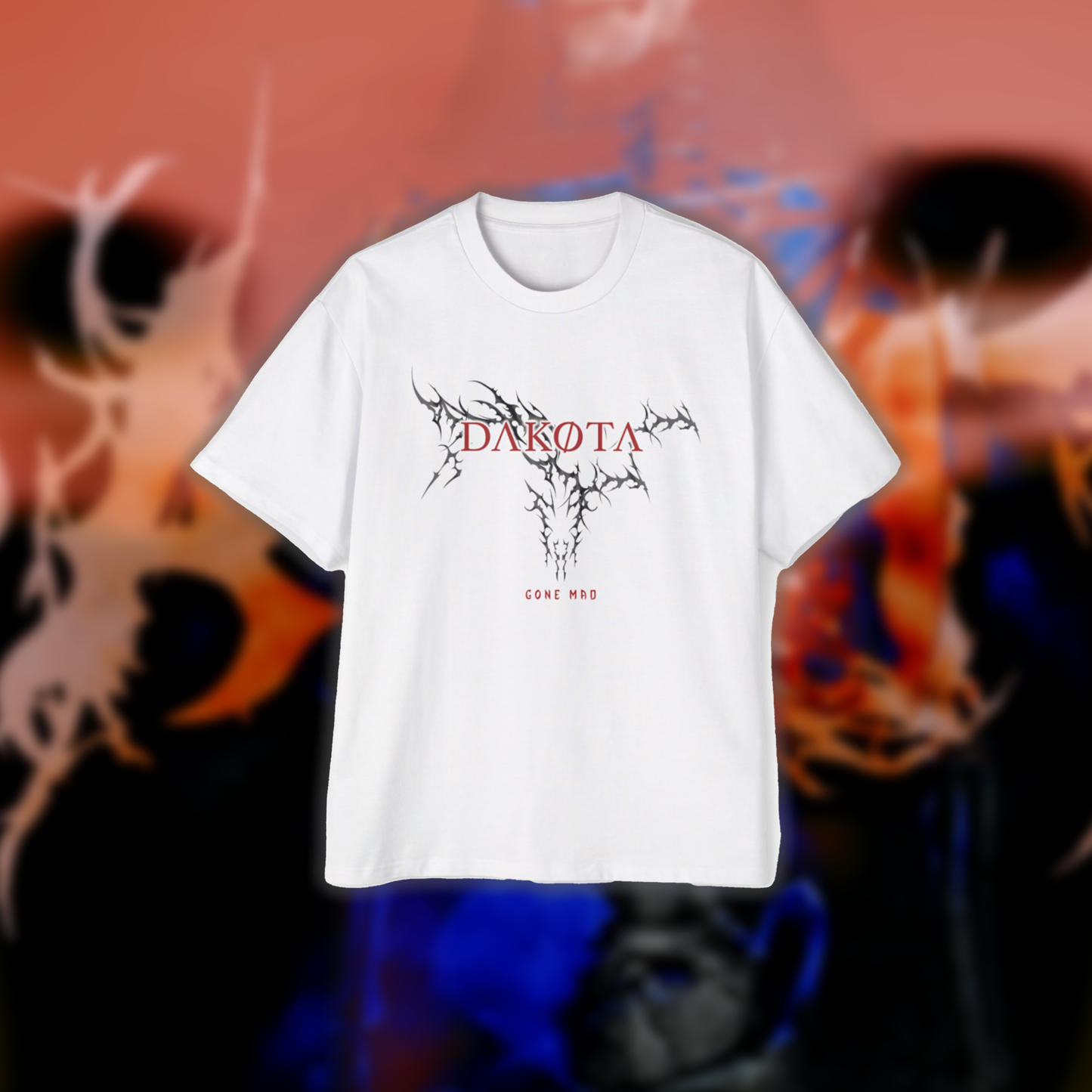 DAKØTA Barbed Skull Design Oversized T-Shirt